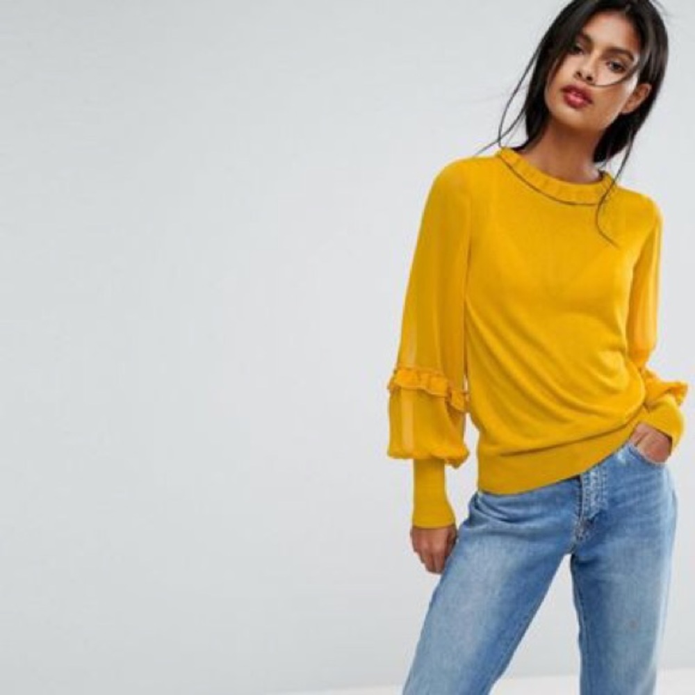 Viva Ruffle Sleeve Sweater